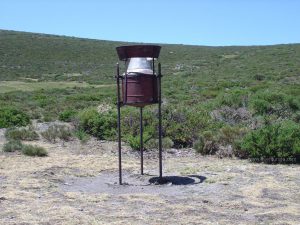 Caracteristico pluviómetro que encontramos de bajada a Rascafria.